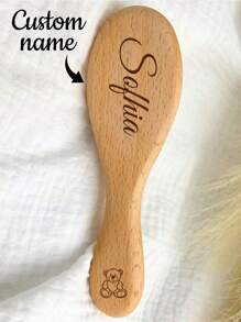 1pc Personalized Bear/Pumpkin Kitten Name Brush, Laser Engraving, Souvenir Gift, Bath Product Gift, Personalized Men's And Women's Hairbrushes, Youth's Products, Engraved Name Brush, Customized Gifts, Autumn Home Refresh, Xmas Decoration