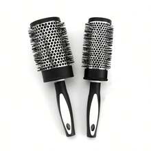 美发圆管卷发刷、导热铝管、尼龙梳、刘海造型工具，用于吹干和造型头发、返校、旅行度假必需品、女士发饰