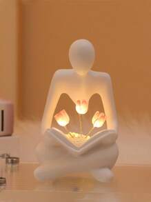 1 Stück Harzstatue Tulpe Nachtlicht Dekoration, moderne minimalistische Wohnzimmer Heim Dekoration abstrakte kreative personalisierte Ornament Geschenk zum Geburtstag