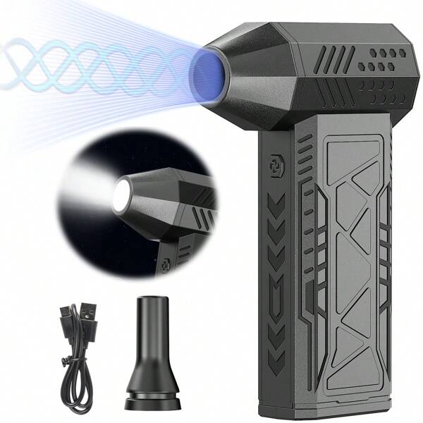 Electric Air Duster,Turbo Jet Fan,Violent Turbine Fan-Portable,Rechargeable Lithium Battery, Ideal For Camping, Outdoor Activities, Compressed Air Duster Cordless Dust Blower Air Blower For Computer Keyboard,Outdoors,Car,Home