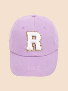 1顶儿童Y2K风格26字母图案时尚棒球帽，卡车帽，幼儿男女童遮阳帽，适合户外活动和日常佩戴，防紫外线，紫色 - 紫色 - 查看 28