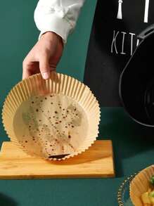 10/50/100pcs Circular/Square Air Fryer Special Paper Tray, Household High Temperature Resistant Oil Absorbing Paper, Mat For Food Oven, Baking Silicone Oil Paper Baking Paper Tray. Compatible With Most Air Fryers.