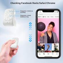 Anello telecomando senza fili, giravolta pagine senza fili, anello telecomando Bluetooth per scorrimento con il dito, cliccatore per dito per scorrimento su telefono, per video, foto, romanzi, anello telecomando a forma di cuore per San Valentino, 55mAh, adatto per vacanze estive, viaggi, vacanze,otturatore senza fili portatile per fotocamera