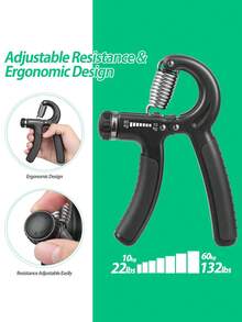 1 Pc Grip Strength Trainer, Hand Grip Strengthener, Adjustable Resistance 22-132Lbs (10-60kg), Forearm Strengthener, Perfect For Musicians Athletes, Gym, Deporte, Gimnasio, Ejercicio En Casa - Multicolor - View 4