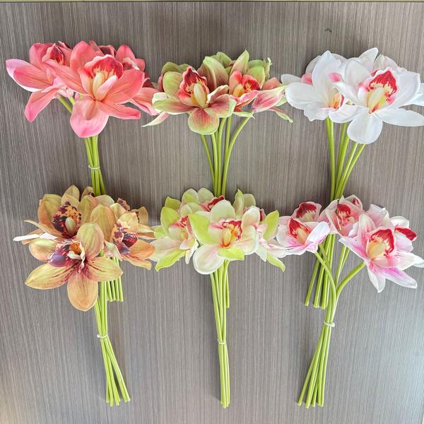1 Bundle Of 5 Stems Elegant Artificial Orchid Flowers, Realistic Phalaenopsis, Indoor/Outdoor Decor, Perfect For Weddings/Tabletops, Bridal Shower Gifts - Durable And Oxidation-Resistant, Christmas, Halloween, Thanksgiving, Valentine's Day, Mother's Day Home And Kitchen Decoration