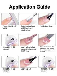 SHANGFEIYA 10ml Small Bulb Glass Bead Cat Eye Gel Nail Polish Flash White Not Playing Spar Magnetic Cat Eye Gel Nail Polish White Nails Summer Nails