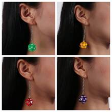 10 viên xúc xắc 20 mặt trong suốt và màu trơn thích hợp làm đồ trang sức thủ công, mặt dây chuyền, hoa tai, vòng cổ, vòng tay, móc chìa khóa, bùa túi, vật dụng & phụ kiện thủ công bằng nhựa - Xúc xắc 20 mặt nhiều màu - Xem 3