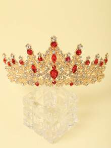 1pc Bridal Crown Headpiece, Suitable For Evening Party Princess Dress Styling. Floral Crown & Tiara Make A Great Birthday Gift For Her, Tiara Crown, Wedding, Hawaiian Outfit For Women, Hair Accessories, Festival Outfits, Best Friend Gifts, Bride To Be - Multicolor - View 5