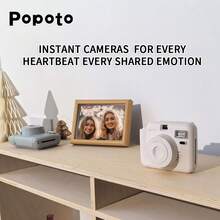 Paquete de regalo de cámara instantánea Popoto - Imprime fotografías de 3 pulgadas de colores en minutos para películas Mini11/12, con cámara con estuche de cristal, correa arcoíris y talla grande accesorios. Cámara fotográfica para regalo de vacaciones/exterior/fiesta/novia (no incluye baterías ni películas) - Juego de estuches de cristal para cámara. - Ver 11