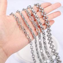 1 Meter modische Edelstahlkette in Silber, geeignet für DIY Halsketten, Armbänder, Schmuckherstellung