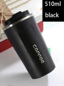 1pc/380ml/510ml Stainless Steel Coffee Cup, Portable Latte Coffee Cup, Travel Mug, Double Layer Stainless Steel Coffee Pot, Iced Tea Cup, Insulated Flat Bottom Cup, Bottle With Anti-Slip Shell, Travel Portable European High-End Latte Cup Suitable For Milk, Coffee, Tea, Juice Back To School