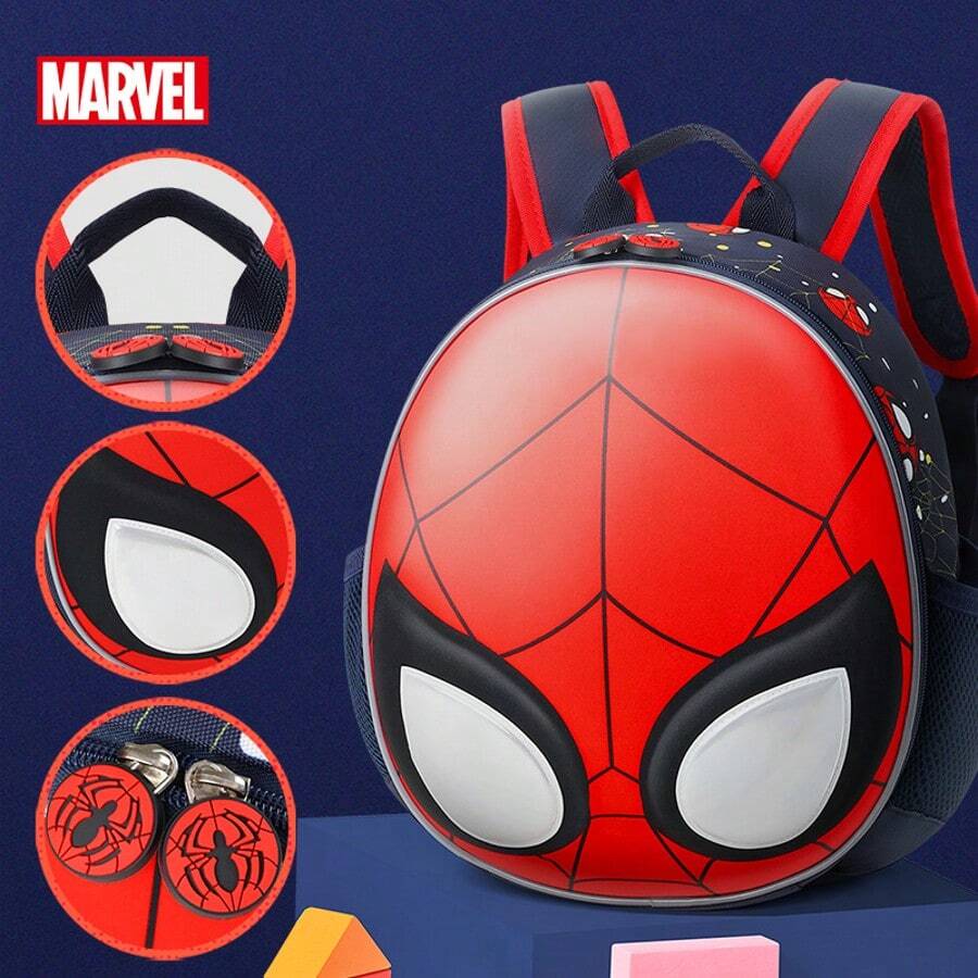 Marvel 迪士尼蜘蛛人 3D 大容量防水後背包，適合 3-6 歲兒童旅行與開學季 - 單件 - 查看 1