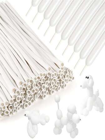 50Pcs, White Long Balloons,Modeling Long Magic Balloons Thickening Latex Twisting DIY Animal Balloon For Birthday Wedding Festival Party Decorations