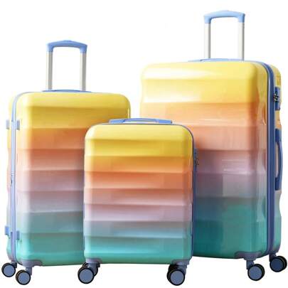 Luggage Set 3 Piece  Hardshell Suitcases With Spinner Wheels And TSA Lock, Lightweight Durable PC+ABS, Vibrant Glossy Expandable Design For Travel 
