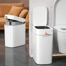 Joybos Rechargeable Bathroom Trash Can With Lid,Motion Sensor Trash Bin Automatic Touchless, Auto-Adsorption Slim Smart Kitchen Garbage Can For Office - 1pc Motion Sensor+Auto Suction+Rechargeable - View 2