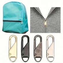 4 件拉链头替换件 - 易于安装，适用于旅行包、衣服、背包和手工艺品可拆卸头 - 黑色手提包带，适用于 DIY 包带