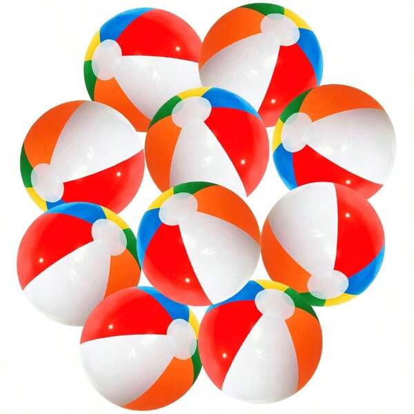 10 piezas de balones de playa inflables de 11.81 pulgadas, decoraciones de fiesta de seis colores para la playa o la piscina, balón deportivo para actividades acuáticas
