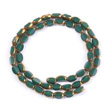 Approx. 45pcs Faceted Oval Crystal Beads With Golden Edge, 4x7mm, Multicolor, Fashion Casual Versatile, Red Color, Handmade DIY Beading, Spacer Beads For Bracelet Necklace Jewelry Making, Wholesale Craft Supplies