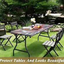 1pc Pink Crystal Rose Tablecloth - Luxury Decorative Rectangular Tablecloth For Wedding, Party, Home Decor, Outdoor Picnic Table Cover With Elastic Corners, Vibrant Color, Polyester Fabric, Mandala Pattern, Picnic Accessory