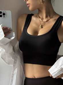 حمالات صدر رياضية للصيف، حمالات صدر رياضية نسائية بلا حياكة ذات أشرطة عريضة - لون نقي دعم متوسط، حمالات صدر يوغا للجيم والجري، ملابس رياضية مريحة للتهوية