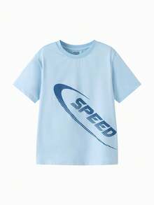 Balabala Áo thun mềm mại, nhanh khô cho bé trai, áo mùa hè thoáng khí và nhẹ - màu xanh băng - Xem 4