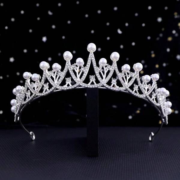 1pc Luxury Adjustable Crystal Rhinestone Bridal Crown Headpiece, Suitable For Birthday Party, Wedding And Special Occasions