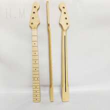 Mástil de bajo eléctrico estilo PB, 21 trastes de madera de arce, posicionamiento preciso de los agujeros para una instalación fácil, disponible en color natural, amarillo o palisandro, compatible con Precision Bass - Multicolor - Ver 7
