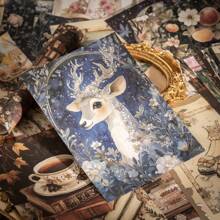 1 libro con 100 fogli della serie "Roaming Time" in stile vintage, materiale estetico di carta per scrapbooking, handmade, design personalizzato per diari, album fai-da-te, collages, quaderni e taccuini, forniture per ufficio e scuola, accessori scolastici