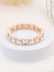 1 pieza Pulsera ajustable chapada en oro de 14K con decoración de mariposa danzante elegante, de moda y versátil