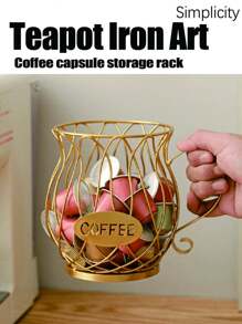 1 pezzo Portaoggetti da tè color oro, supporto decorativo per la casa per snack, caramelle, adatto per ufficio, tavolino da caffè per il soggiorno con articoli preconfezionati come foglie di tè, capsule di caffè, caramelle (non include nessun prodotto alimentare, solo il portaoggetti)
