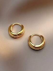 1 Pair Elegant Casual Minimalist Small Polished Copper Ear Cuffs Suitable For Women's Daily And Party Wear - Yellow Gold - View 5