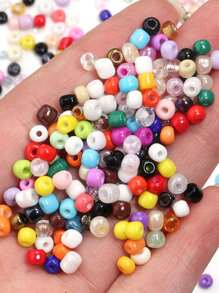 40g Perles de verre de 4 mm de couleurs mélangées, perles intercalaires transparentes de couleur unie convenant à la fabrication de bijoux, bracelets, boucles d'oreilles, pendentifs et colliers DIY