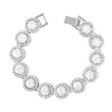 1 Stück/4 Stücke Hiphop Armband für Herren und Damen, rundes oder quadratisches Herz mit voll besetzten Strass, mehrlagige Ketten-Armband Set in Gold und Silber, funkelnde Eisenkette Metall Miami Armband Schmuck zum Valentinstag