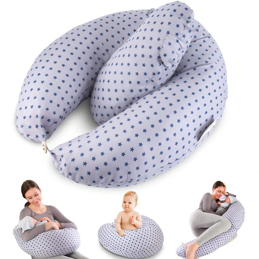 Cuscino per l'allattamento XXL, cuscino per la gravidanza, cuscino per dormire sul fianco del bambino, cuscino per la gravidanza con federa in cotone per l'allattamento.