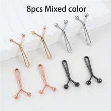 4pcs Invisible Waist Cincher Metal Clips - Adjustable, Fashion Accessory For Jeans And Apparel, U-Shape Scarf Clips To Prevent Wardrobe Malfunction, Easy To Use, Comfortable, Multipurpose - Shirt Sleeve Fastener, T-Shirt Hem Fixer, Non-Damaging, Reusable, Suitable For Casual, Commute, Date, Travel, School