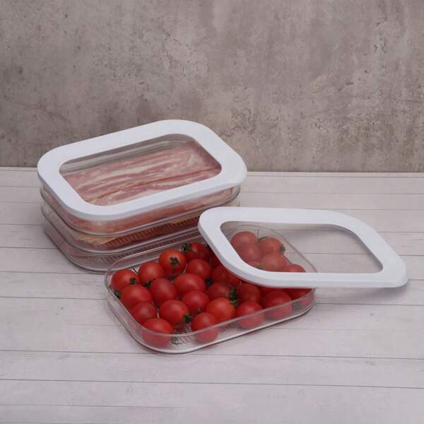3 Laver Salad Serving Set, Butter Steak Contaliner With Leakproof Sealing Lid, Salad Bento Box. Home Fridge Freezer Replacement Storage Salad Food Storage Container Food Storage Containe