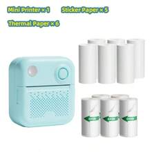 LAIBEAR Mini Printer Sticker Thermal Printer, Portable Inkless Sticker Maker, Free Cutting Small Pocket Printer, Mini Photo Printer, Black And White Photo Printer, Efficient And Fast Small Pocket Printer, Inkless Printer For Study Notes, Pictures, DIY, Labels, Mini Printer Sticker Thermal Printer