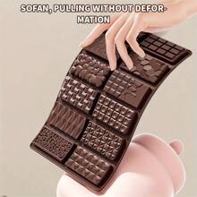 1 pezzo Stampo in silicone per barretta di cioccolato a 12 cavità, con forme assortite, stampo per waffle sandwich, biscotti e barrette di cioccolato fai-da-te, facile rilascio, piccolo stampo in silicone per cioccolato