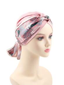 1pc Women's Elastic Printed Tie-Up Polyester Headscarf/Cap, Detachable, Sun Protection, Fashionable For Travel And Daily Wear - DX-02A - View 17