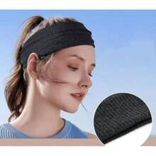 LYSW Bandeau de sport à rayures torsadées de couleur unie destiné aux marchés européens et américains. Large bandeau élastique en tricot pour le yoga, frottements alvéolés, croisé, bandeau turban élastique pour la transpiration HA2817
