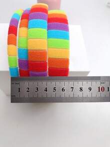 1pc Rainbow Striped Elegant ABS Plastic Hair Hoop, Suitable For Daily Wear - Multicolor - View 4