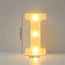 1件 16cm LED字母燈，發光字母與數字夜燈，適用於居家、酒吧、婚禮、生日派對裝飾 - 白色 - 查看 14