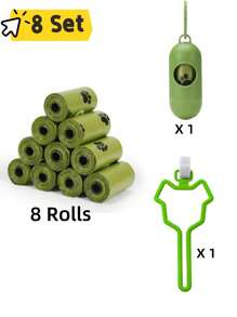 Pet Excrement Bags With Dispense And Clip, 33 * 23 CM Large Dustpans PLA Supports Up To 4 Kg, Garbage Bags For Cat And Dog Poop Waste It Comes With A Clip And A Dispenser For Easy Transport And Operation