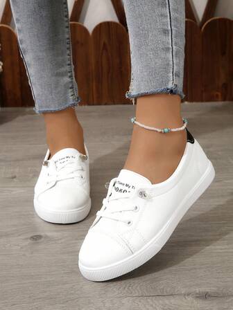 Women's Fashion Casual Sneakers, New Canvas Vulcanized Shoes, Versatile White Sneakers