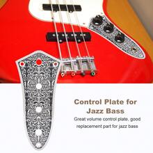 Volume Control Plate Replacement Part For Jazz Bass Guitars Silver Black