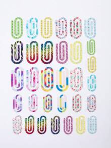 8pcs Creative Tie-Dye Fruit & Animal Acrylic Paper Clips, Bookmarks, Notebook, Memo Holders,School Supplies,Back To School - Multicolor - View 5