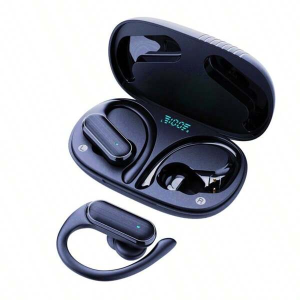 Wireless Headphones, 2025 OWS Wireless Headphones, Ear Buds Wireless Earbuds With Earhooks, 80H Stereo Wireless Headphones Sport, Dual LED Display 200mAh