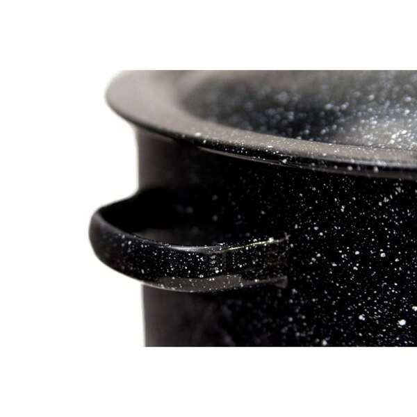 12-Quart Stockpot, Large Capacity For Soups, Stews, Pasta - Durable Graniteware With Non-Stick Surface For Easy Cleaning - Chip-Resistant & Even Heat Distribution (Speckled Black)