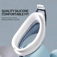 1 Pair Professional High-Definition Anti-Fog Anti-Water Swimming Goggles, Unisex - Comfortable, Replaceable Nose Bridge, White Frame For Clear Vision - Ideal Choice For Swimming