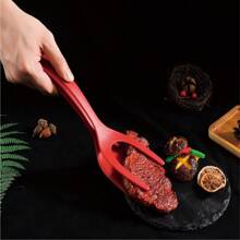 Kitchen Versatile Heat-Resistant Red Kitchenware Set Of Eight Pieces, Including Household Silicone Spatula, Soup Spoon, Frying Spatula, Strainer, Rice Spoon, Nylon Steak Clip, Silicone Oil Brush Large And Small/Non Stick Pan Frying Spatula, Silicone Spatula